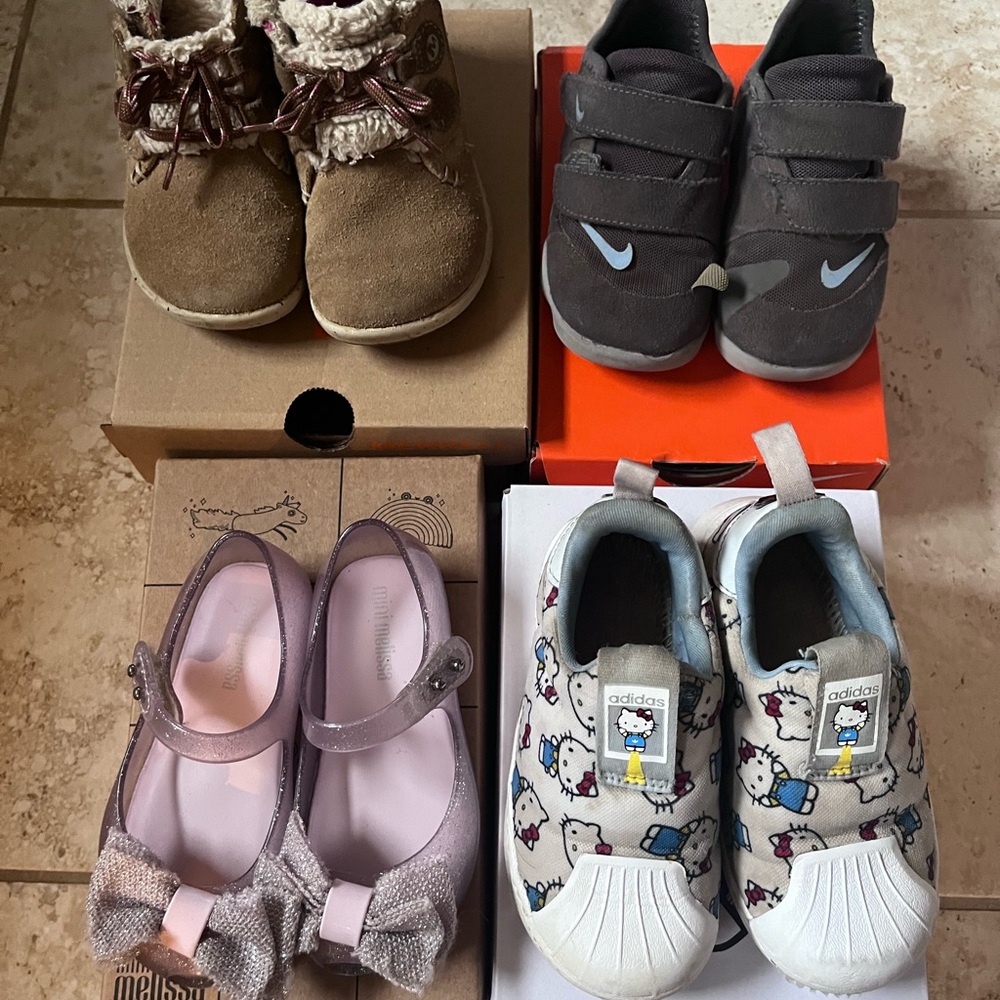 Lot of 5 size 7T shoes looking for a new home!